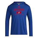 adidas Men's NCAA Designed for Training Team Lightweight Hoodie, Team Royal Blue/Team Power Red/Ncaa Kansas, Large