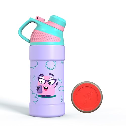 Image of Rabitat Mizu Vacuum Insulated Water Bottle Chatter Box 410 ml | 2 Years Brand Warranty | Water Bottle for School Kids | Thermos Flask | Upto 18 hrs Hot and Cold Steel Water Bottle | ISI Certified