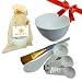 Facial Clay Mask & Mud Mask Mixing Silicone Bowl & Tool Set- DIY with FREE Gold Bag, Brush, White Spatula, Measuring Spoons| For Deep Pore Cleansing With Secret Indian Healing Bentonite Clay Mask