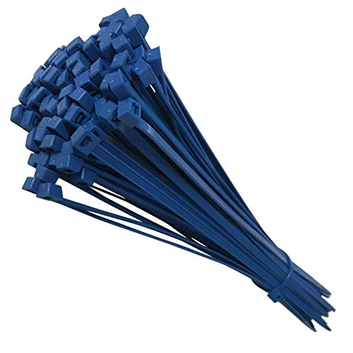 Image of 50 Tie Wraps Cable Ties Fasteners Wire Zip Strap Cord Strong Nylon Plastic Durable (Small 100mm, Blue)