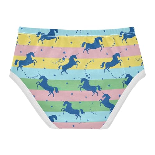 Joisal Toddler Underwear Floral 2t Cotton Little Girl Panties Durable Kids Undies Briefs Dark Blue Unicorn Pastel Stripes2
