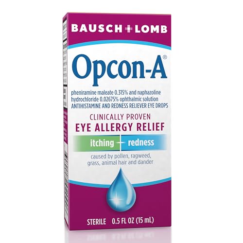 opcon-a allergy eye drops antihistamine and redness relief for itchy red eyes soothes irritation from pollen ragweed grass animal hair amp dander clinically proven formula 05 fl oz pack of 3