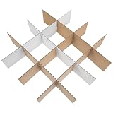 BESTonZON 6 Stück Karton Trennwände aus Karton Gitter Design 335X335X80mm Stoßschutz für Umzugskartons Vielseitige Verpackungslösung