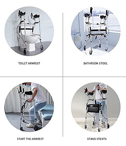 Déambulateur robuste avec freins de sécurité et siège pour handicapé