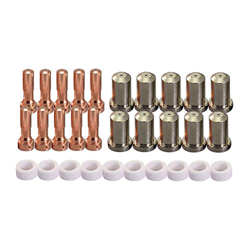 RIVERWELD Plasma Electrode 33366 Plasma Nozzle Tip 50A 33369 Gas distributor Ceramic 33367 for PT-23 27 Plasma Cutter Torch 30pcs
