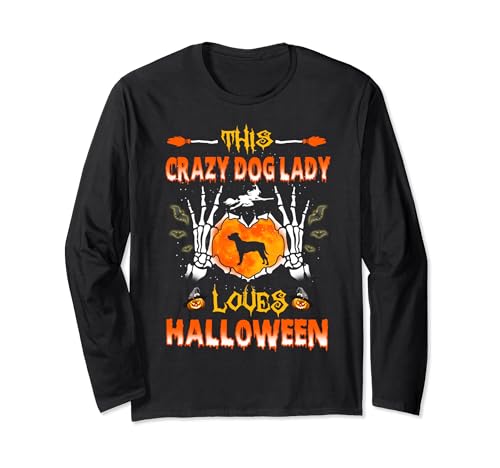 This Crazy Dog Lady Staffordshire Bull Terrier Halloween Manga Larga