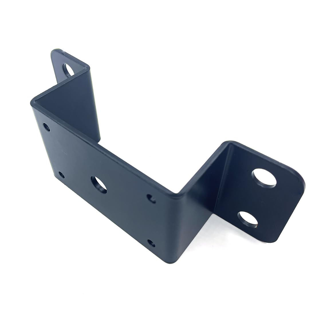 4 soportes de bolsillo resistentes de 2 x 4 pulgadas, para postes de madera de madera o postes de estacas de acero, agujeros para montar camas planas y camiones, color negro