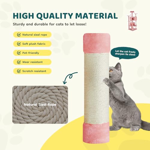 Image of Sweetcrispy 54-inch Cat Tree Tower with Scratching Posts, Indoor Use