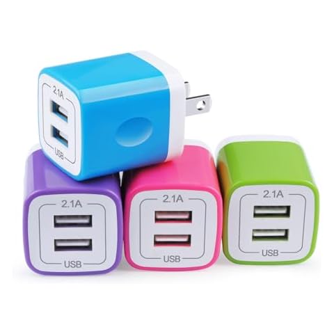 Charging Block Brick, USB Plug, NonoUV 4Pack Dual Port Fast USB Wall Charger Travel Adapter Box for iPhone 16 15 14 13 12 11 Pro Max SE XR XS X 8 7 6 6S Plus,iPad,Samsung Galaxy S23 S22 S21 S20 S10 Cover