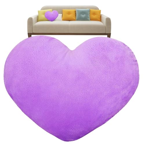 Genérico Almohada en forma de corazón, Almohada decorativa de felpa, Cojín para sofá, Almohada de 15 cm, Relleno de algodón PP, Púrpura, Decorativo, para sillas, sofás, camas y más