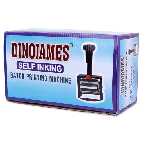 Image of DinoJames SG666 Mini Batch Coding Machine - 3mm Dotted Letter Size, 6-Line Max, 60x40mm Printing Area, Heavy-Duty Manual Printer for Expiry Date, MRP & Batch Marking (3mm Dotted)