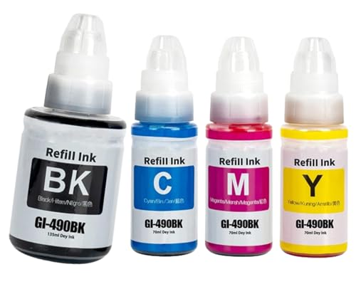 Image of ANG GI 790 Ink Refill for Canon PIXMA G1000, G1010, G1100, G2000, G2002, G2012, G2100, G3000, G3010, G3012, G3100 Printers Ink (Black, Yellow, Cyan, Magenta)