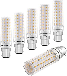 B22 LED Corn Light Bulb 12W, AC230V, Non Dimmable, 1200LM Warm White 3000K, 100W Incandescent Bulbs Equivalent, LED Corn Bulbs Bayonet B22 for Wall lamp, Chandelier, Floor lamp, Table lamp, Pack of 6