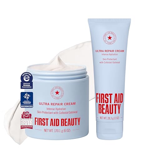 First Aid Beauty Ultra Repair Cream, Intense Hydration - Clinically Tested Face & Body Moisturizer...