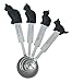 Measuring Spoons - Stainless Steel Spoon Set Featuring Kitty Silhouette Tops, Set of 4
