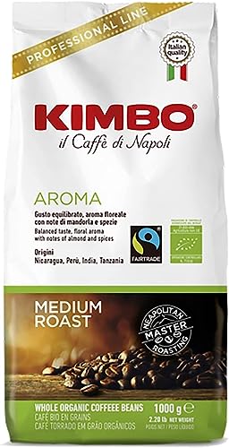 Kimbo Aroma Organic Fairtrade Coffee Beans 1kg