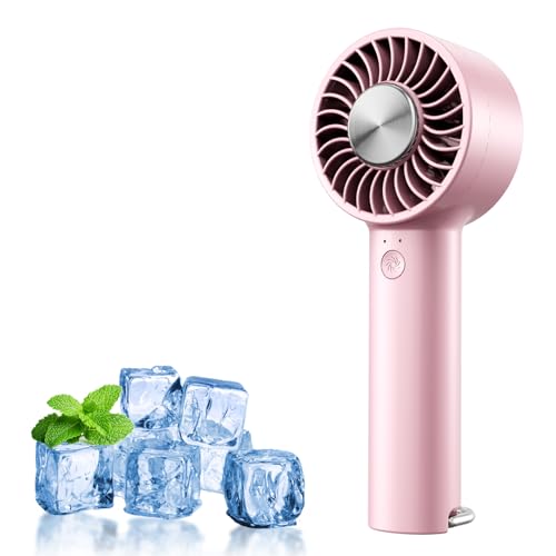 BEYYON Tragbarer Handventilator mit kühlung 5 Windstärken 3-in-1 Hand Karabiner& Tischventilator Ultraleicht Mini Ventilator mit Turbo-Lüfter für Reisen Strand Arbeit & Outdoor
