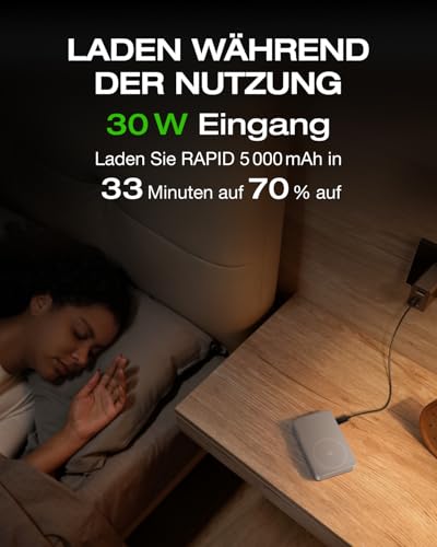 EF ECOFLOW Qi2 Magsafe Powerbank 5000mAh 30W mit USB-C-Kabel, Magnetische Power Bank Kabelloses Tragbares Ladegerät… – Ansicht 4