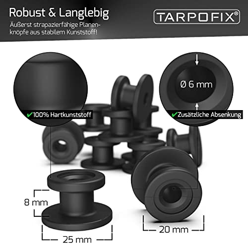Tarpofix® Planenhaken rund inkl. Nieten | Endkappen Anhänger Plane | 20 STK – Ansicht 2