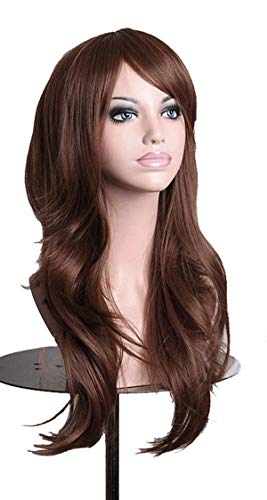 Colorfulpanda 28" 70cm Long Brown Curly Full Wavy Hair Wig Anime Cosplay Halloween Costume Party Synthetic Wigs for Women Girls Dark Brown - Image 2