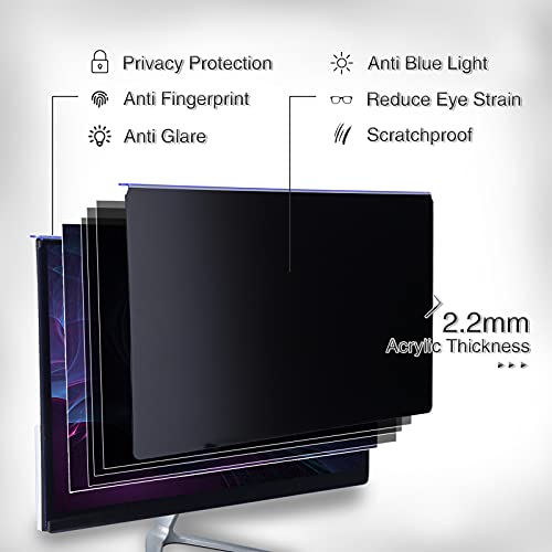 Dejimax 24 Inch Computer Privacy Screen Filter For 16:9 Widescreen Monitor, Hanging Computer Screen Privacy Shield Anti-Glare Protector, No Adhesive And Traceless #TOP2