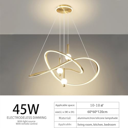 Lustre LED moderne à intensité variable suspension métal 45W - 6