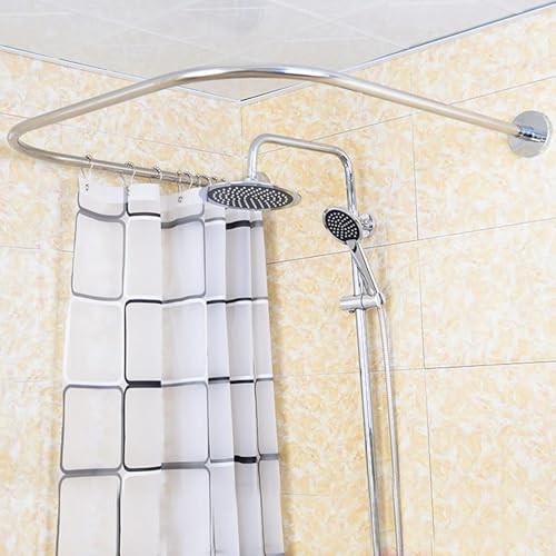 Tringle à rideau de douche d'angle en U durable et antirouille - 3