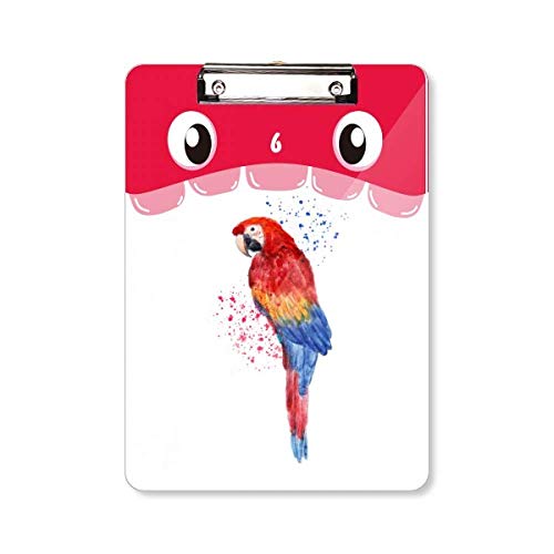 Porte-bloc A4 rouge Psittaciformes pour prendre des notes au bureau ou en voyage