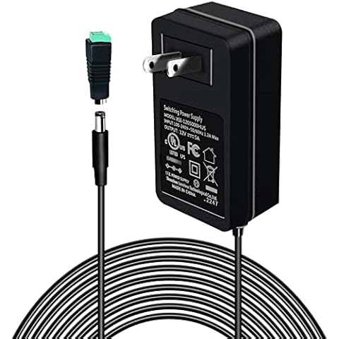 Meiyue 12V 5A Power Supply Adapter, UL Listed 12 Volt 5 Amp 60W DC Power Adapter Supply 100V-240V AC/DC Adapter Transformer with 5.5 * 2.1mm DC Connector for LED Strip Light Camera Speaker CCTV Cover