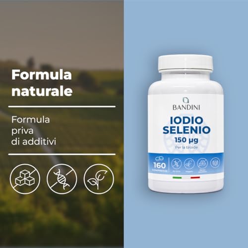 Bandini® Iodio 150 Mcg + Selenio 100 Mcg | 160 Compresse | Integratore Potassio Ioduro Ki + Selenio Metionina | Alto Assorbimento, Alto Dosaggio, 100% Vegan, Senza Ogm | Supporto Difese Immunitarie - 4