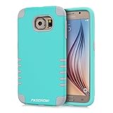 S6 case, Pasonomi® 3-piece 3 in 1 Combo Hybrid Defender High Impact Body Armor Hard Pc & Silicone Case Protective Cover for Samsung Galaxy S6 (Blue)