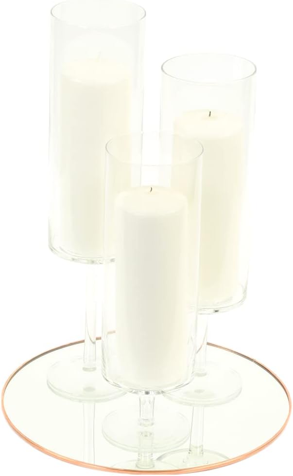 Koyal Wholesale Rose Gold Modern Round Wall Mirror with Detachable Hanging Chain, Mirror for Centerpiece