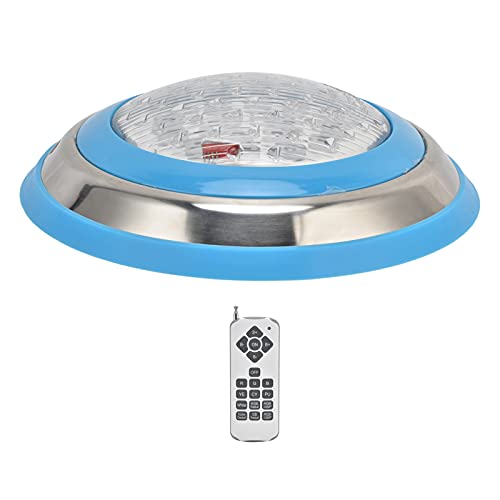 FTVOGUE Luz de Piscina Simming, IP68 LED Impermeable Gran Dureza Resistencia Al Calor Control Remoto Luz Subacuática RGB con Tornillo para Acuario para Piscina Simming (54W)