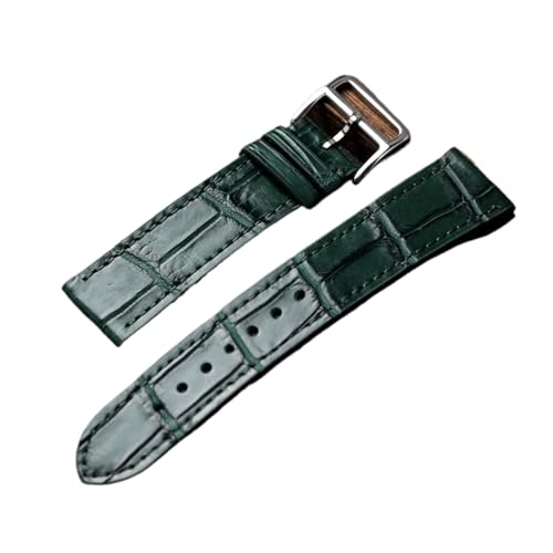 Bracelet cuir crocodile vert pour hommes confortable tailles 18-22mm - 2