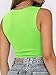Women Sexy Y2k Crop Top Corset Like Going Out Top Deep V Neck Sleeveless Workout Rave Festival Party Top Bra Cowgirl Costume Country Concert Outfits Lime Green XXL