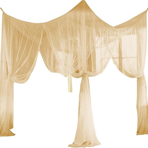 Lfrxtra Beige Betthimmel Mückennetz für Camping