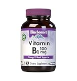 Bluebonnet Vitamin B1 100 mg - Mood Support & Energy Vitamins for Women & Men* - Thiamin HCl - Non-GMO, Vegan, Kosher, Gluten-Free - Soy & Dairy-Free - 100 Vegetable Capsules, 100 Day Supply