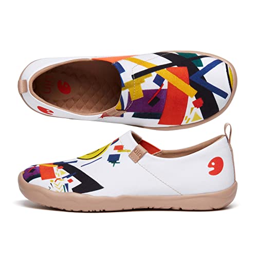 Image of UIN Women's Artistic Slip-On Shoes Vibrant Floral Casual Loafers Lightweight Comfortable Travel Footwear