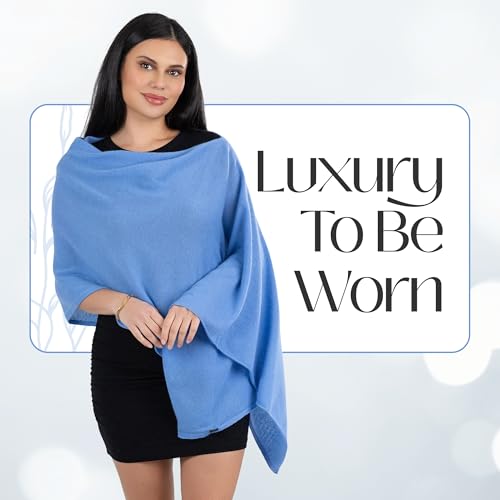 Image of Velanio Cashmere Poncho for Women - 100% Mongolian Wrap & Dress Topper