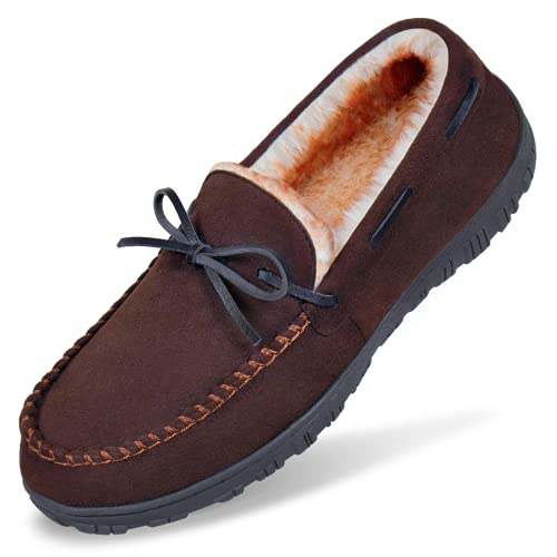 Image of MIXIN Mens Slippers Indoor Outdoor Memory Foam House Shoes Anti-Slip Moccasins Slippers for Men