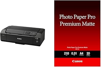 CanonimagePROGRAF PRO-300, Black, 639 x 379 x 200 & 8657B005 Pro Premium PM-101 - Smooth Matte Photo Paper - 310 Micron A4 (210 x 297 mm) - 210 g/