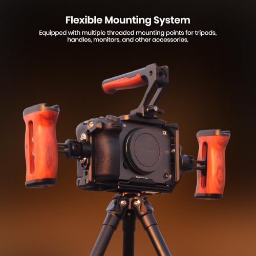 Image of Simpex FX-30 Metal cage Compatible with (FX-30 /FX3) Camera, with hdmi Cable clamp, NATO Rails and builtin arca Quick Release Plate, Interchangeable Full /Half cage, Black