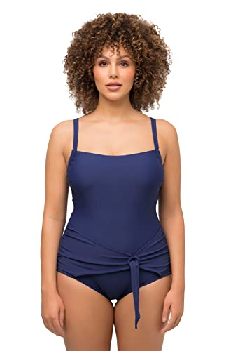 Ulla Popken Damen Spaghettiträger solid Recycling Badeanzug, violettblau,...