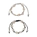 Yolistar 2 Pièces Bracelets de Coquille Naturelle Bracelet de Coquille en Crochet Bracelet de Coquille Perlée Hawaï Bohème à la Main Bijoux de Bracelet Réglable (1 Noir, 1 Blanc)