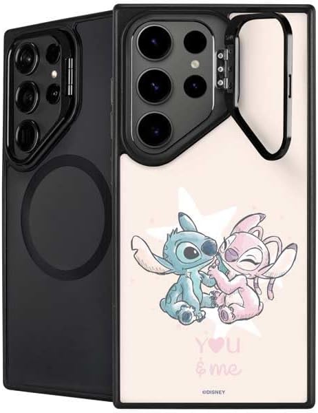 Skinit Kickstand Phone Case Compatible with Galaxy S24 Ultra - Officially Licensed Disney Lilo and Stitch Stitch and Angel Design