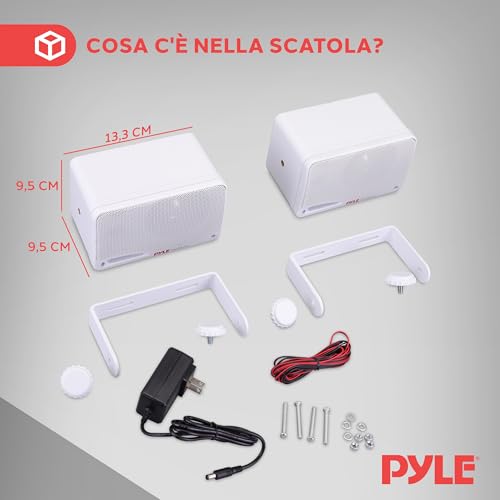 Pyle Cassa Bluetooth Wireless Impermeabile per Esterni, 3 Vie, Attivi/Passivi, Montaggio Parete/Soffitto, Resistente Intemperie, Patio e Interni - 7