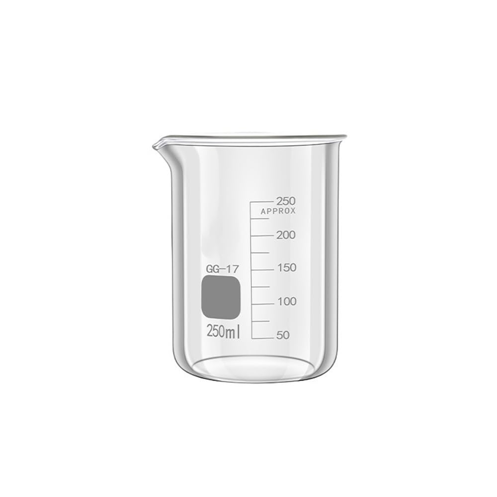 Vaso de precipitados de borosilicato de Forma Baja, Vaso de precipitados de Vidrio Transparente con Pico, Taza medidora de Laboratorio de 50 ml a 3000 ml (150) (250)