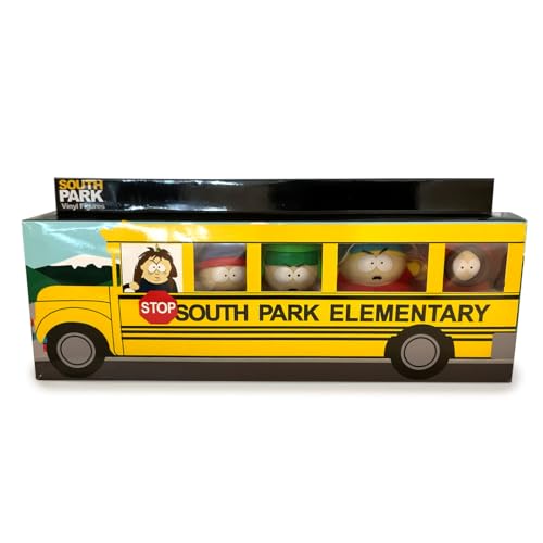 South Park Cartman, Stan, Kenny, Kyle et Butters Boîte de bus scolaire en vinyle 6,3 cm