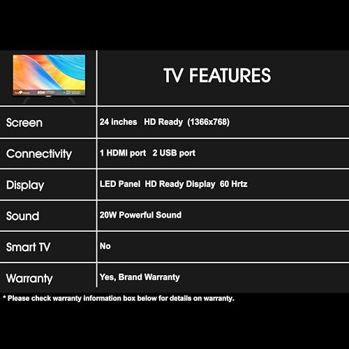 Image of Foxsky 60.96 cm (24 inches) HD Ready LED TV 24FSN (Black)