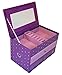 Jewelry Box for Girls - Pink and Purple Sparkles with Hearts and Pink Trim (Purple Sparkle)